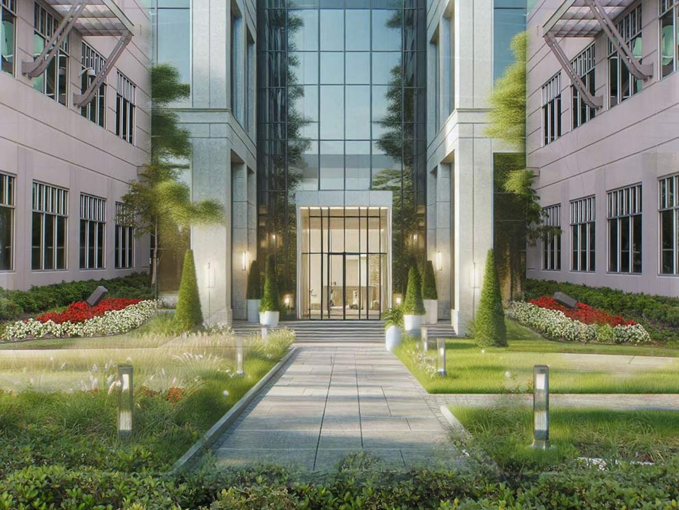 white doors office building white doors office building